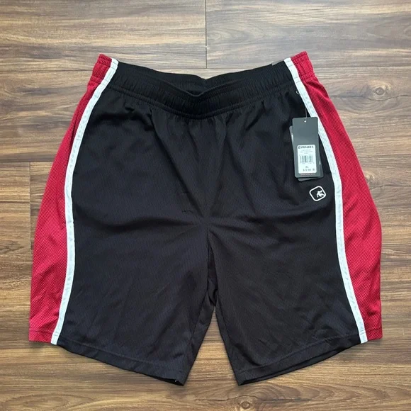 AND1 Black and Red Athletic Shorts - Picture 1 of 5